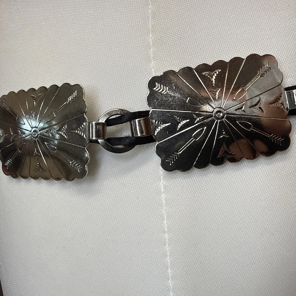 Vintage Western Lace Up Concho Belt Tie Back Adjustable Boho Waist Belt XL - Picture 3 of 6